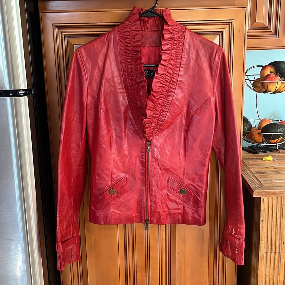 Italian Red Leather Jacket